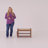 6-Pair Capacity Red-Brown Bamboo Shoe Bench with Hidden Storage
