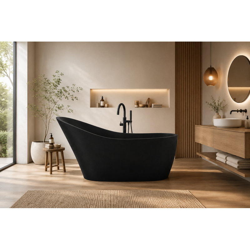 67.3'' L Soaking Bathtub, Black