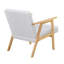 Chaise d'appoint grise avec mousse enveloppée et structure en bois massif, dimensions de 27 po x 29 po x 29 po, coussins attachés en tissu contemporain, capacité de poids de 300 lb, structure au fini naturel-30252592-30252598