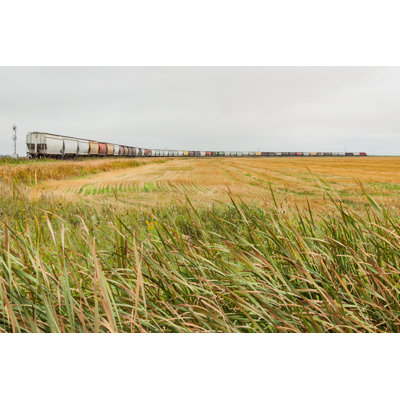 Grain Train On The Plains by Traingeek - Wrapped Canvas Photograph