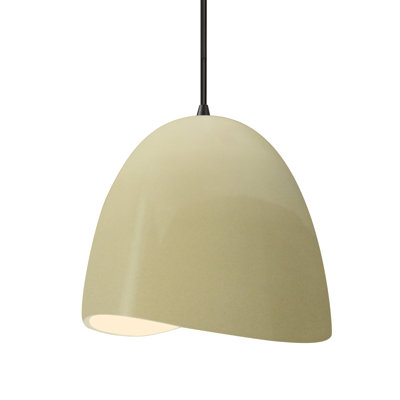 Radiance - Brisa 1-Light Pendant - Vanilla (Gloss) - Matte Black - 12.5"W x 12.25"H - Dedicated LED - Black Cord