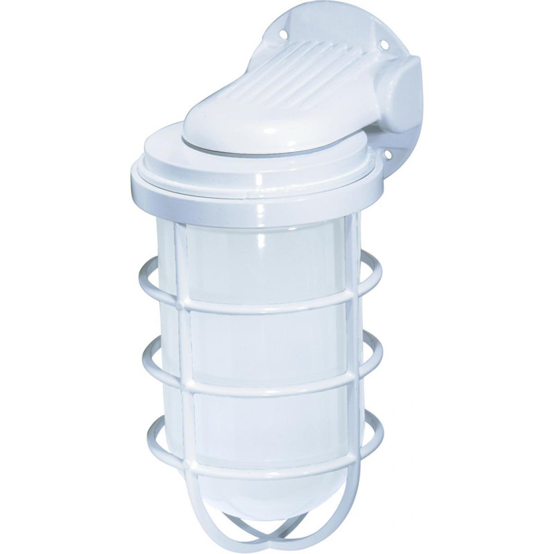 Lanterne murale d'extérieur en verre givré Tressa, Blanc, H 11 po x l 5,5 po x P 6 po