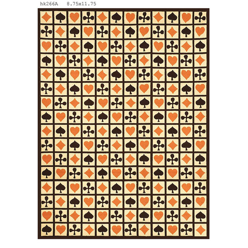Roseta Hand Hooked Wool Pile Geometric Rug, Rectangle 8'9" x 11'9"