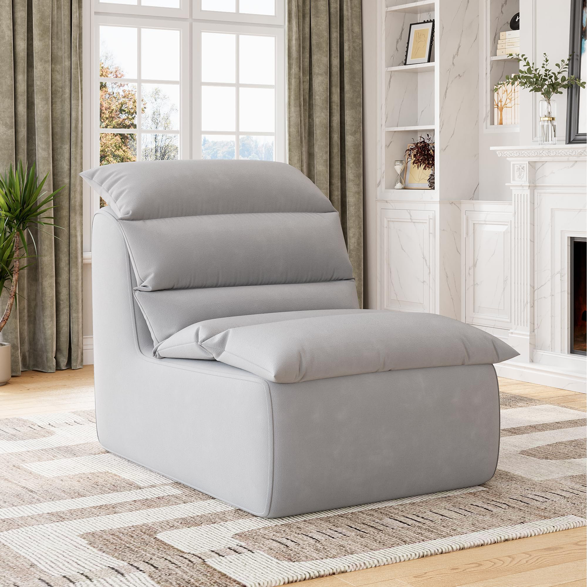 Wrought Studio™ Memory Foam Bean Bag Sofa for Adults, L-Shaped Floor ...