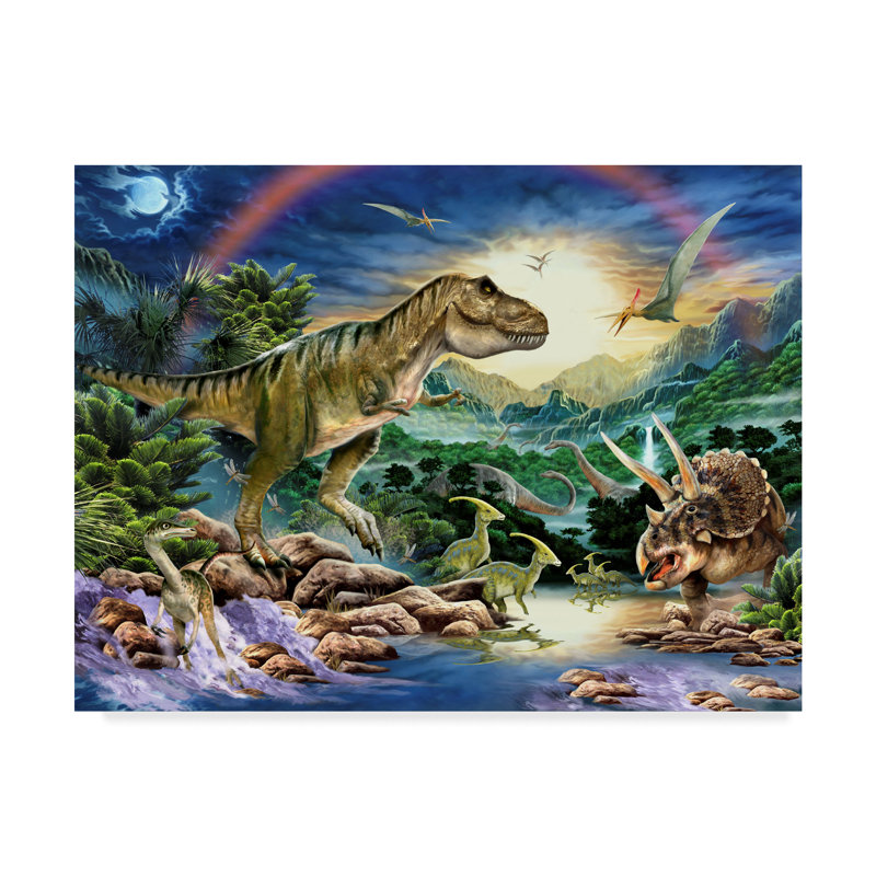 Reproduction d'art graphique sur toile tendue «Prehistanceic Rainbow», H 14 po x l 19 po x P 2 po