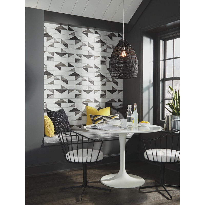 Underground 32.8' x 20.8" Geometric Wallpaper Roll, Black/White