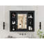 Armoire de rangement murale pour salle de bain 35 po x 28 po, armoire à pharmacie, armoire murale moderne avec miroir, armoire à miroir avec 6 tablettes ouvertes, meuble-lavabo non inclus