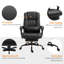 Chaise de bureau de massage à haut dossier avec 6 points de vibration, chaise d'ordinateur inclinable en cuir de polyuréthane, chaise de bureau ergonomique avec repose-pieds réglable à distance-2134778467