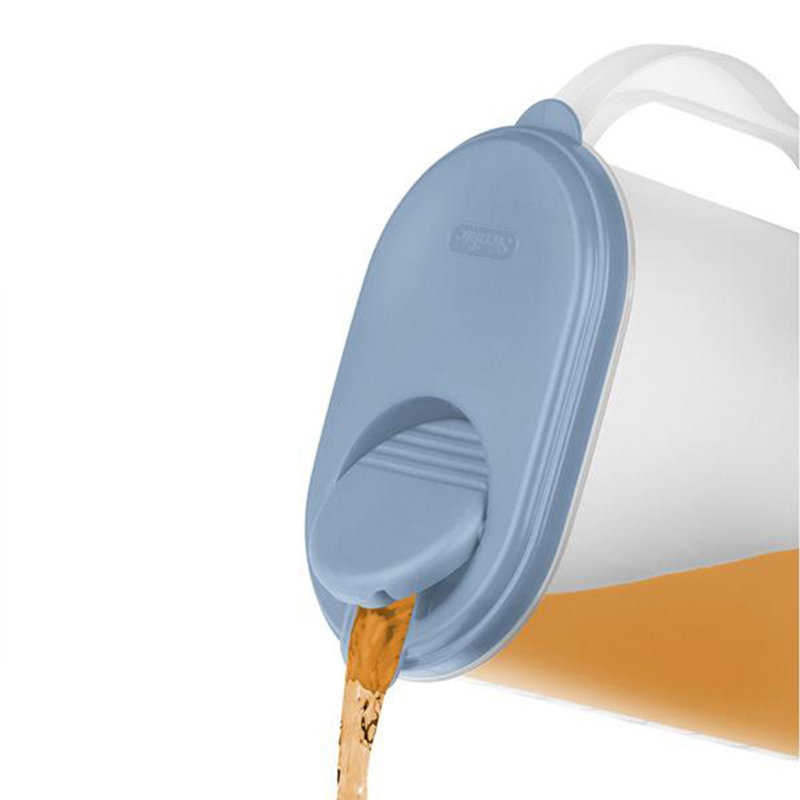 Sterilite Plastic Lidded Pitcher with Clear Base and Handle, Washed Blue, 6-Pack