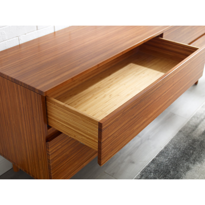 Ensemble de chambre avec lit plateforme en bois massif 4 pièces, Grand, Amber
