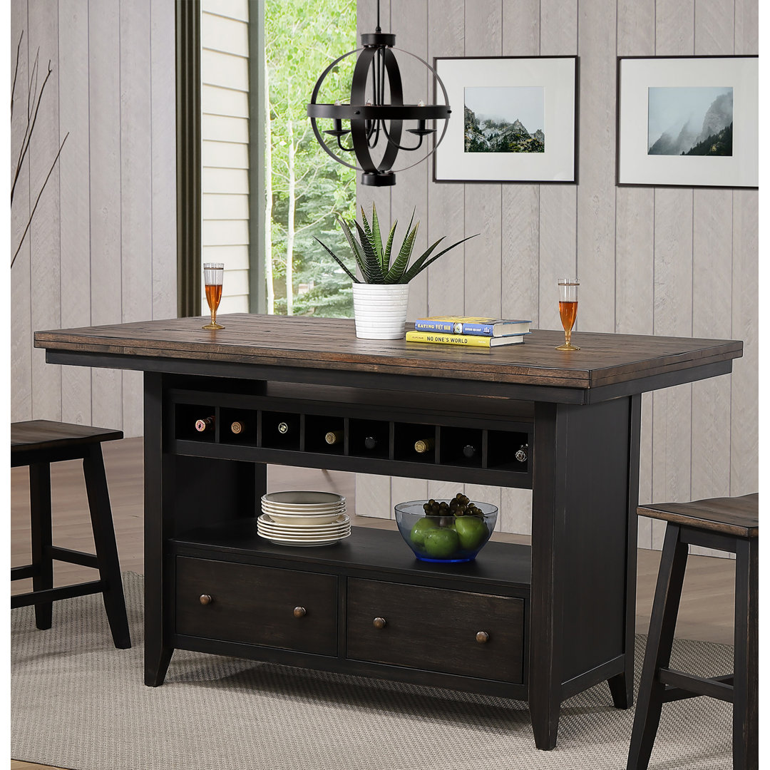Athey Solid Wood Top Kitchen Island Three Posts™