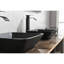 Lavabo de salle de bain noir mat avec robinet et bonde escamotable - l 18,13 po x L 13,0 po