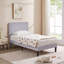 Lit plateforme simple tapissier en velours gris clair avec tête de lit réglable, base de lit moderne avec lattes de bois, aucun sommier tapissier requis-1516895862-1528948483