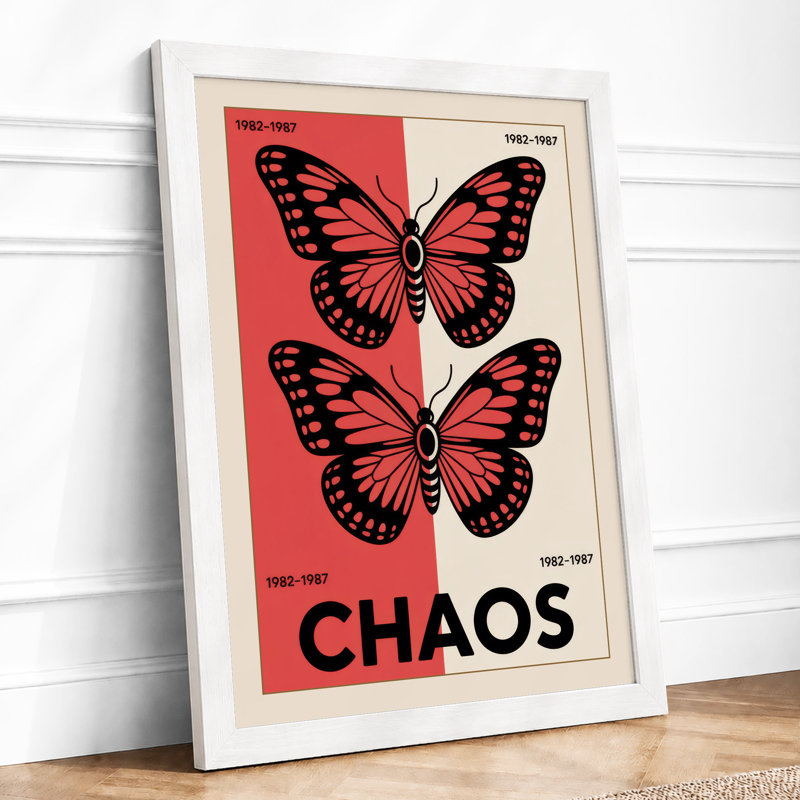 Chaos Butterflies Modern - Print, A3 - 42.0 x 29.7 cm, White