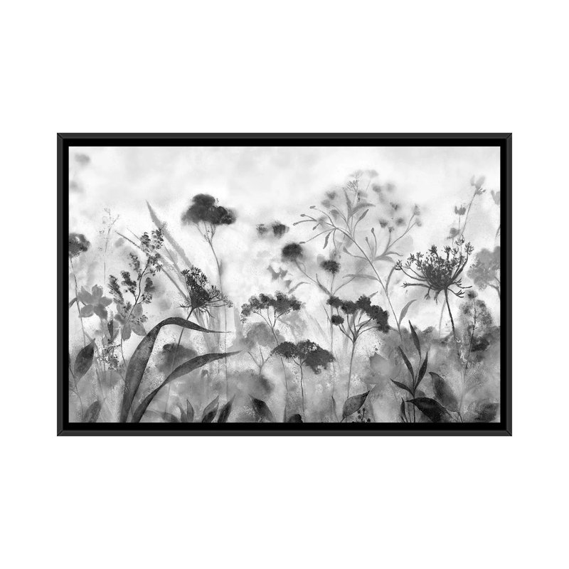 Encre indigo, H 18 po x l 26 po, Toile à cadre flottant noir, Noir / blanc