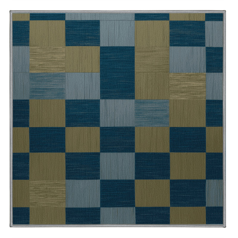 Tapis brun à carreaux lavable à la machine, Carré 4 pi