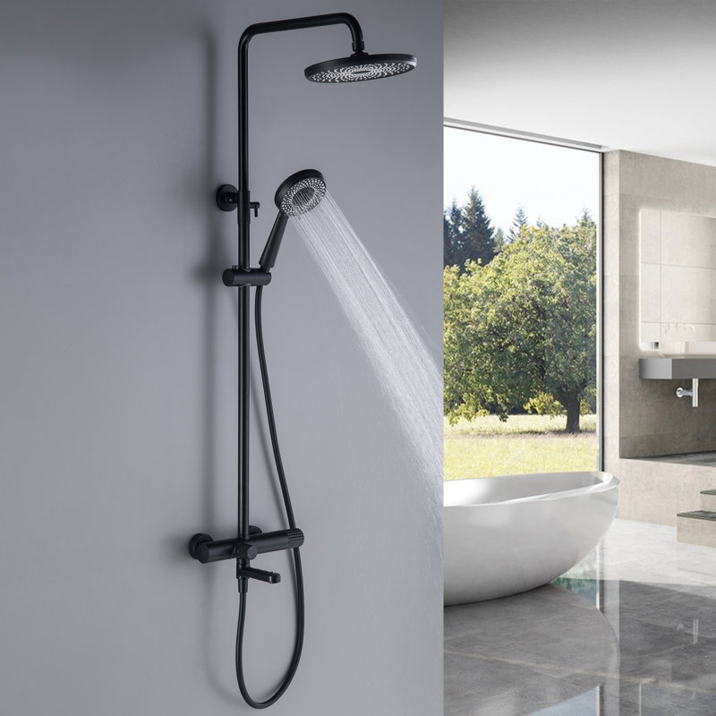Wall-Mount Bathroom Sink Faucet, Single Handle with Valve, Matte Black, Matte Black