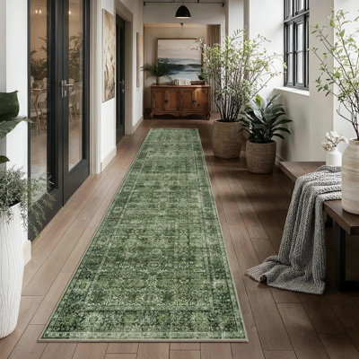 Tapis vert lavable pour salon
