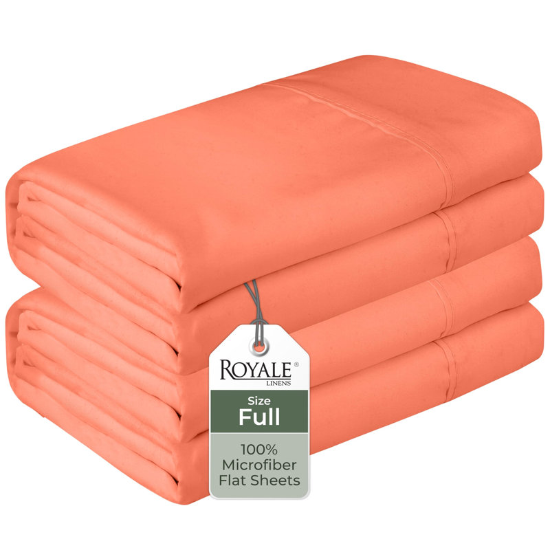 Royale Linens 2 Pack Bulk Set | Top Sheets | Soft Microfiber | Wrinkle & Stain Resistant | for Hotel Massage Table Hospital Dorm | Sold Separately