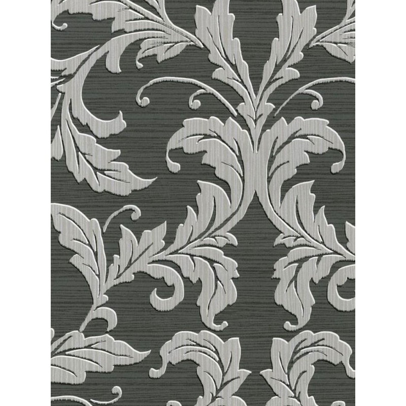 33" L x 21" W Wallpaper Roll, Black/Grey