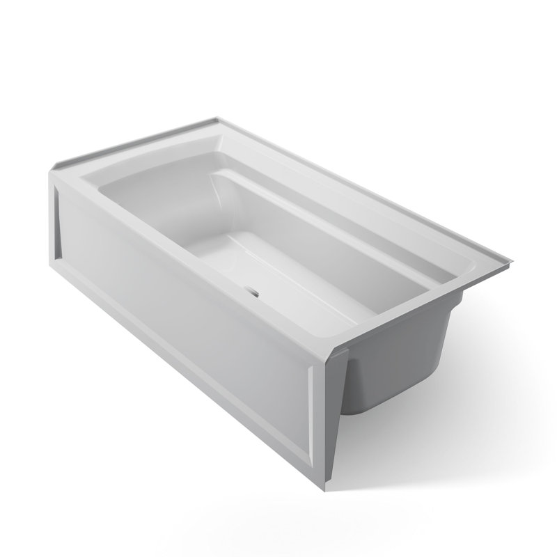 Archer 72" x 36" Soaking Bathtub, Ice Grey, Right