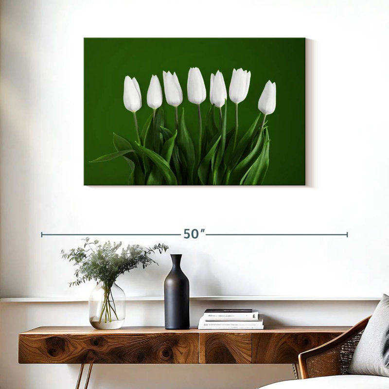 Harnek White Tulips, 24" H x 36" W