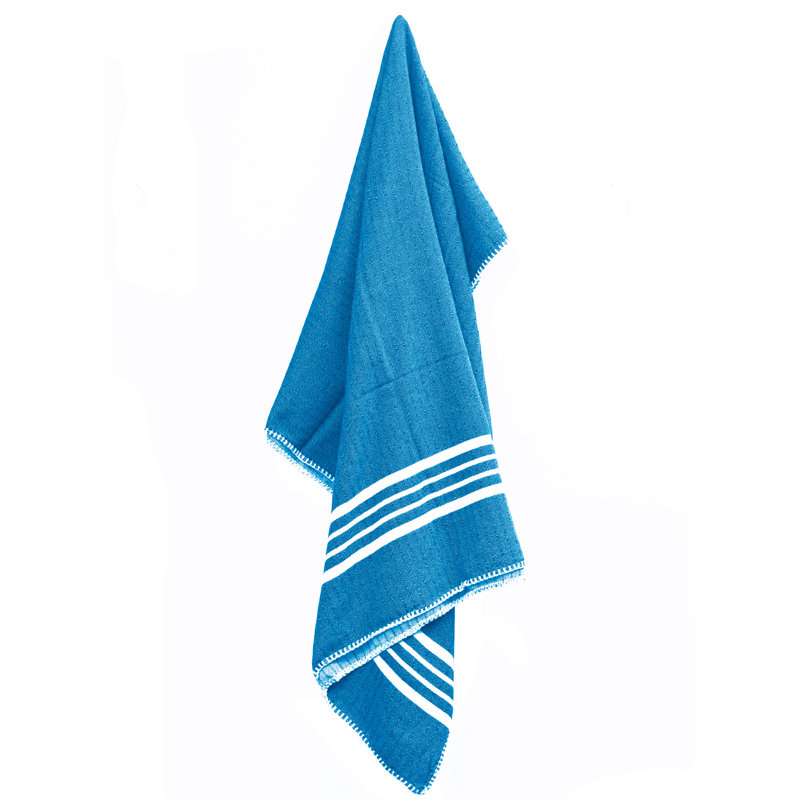 Serviette de bain en coton turc Albion, Bleu