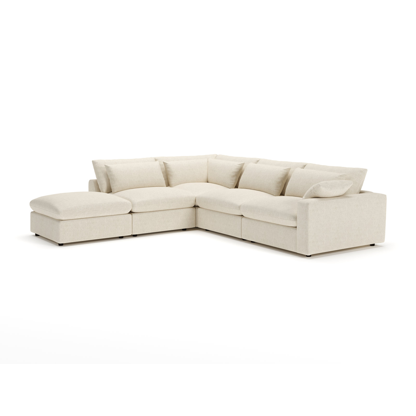 Remy Sectional, Left Hand Facing, John Sepia Performance Linen Blend