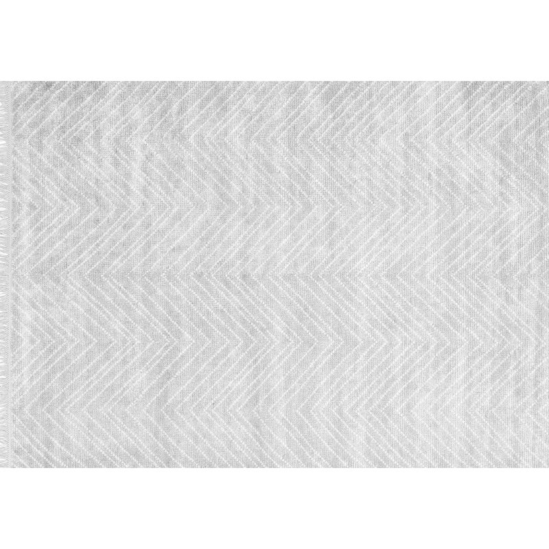 Tapis gris / blanc tissé à la machine Dannemora, Rectangle 7 pi x 9 pi
