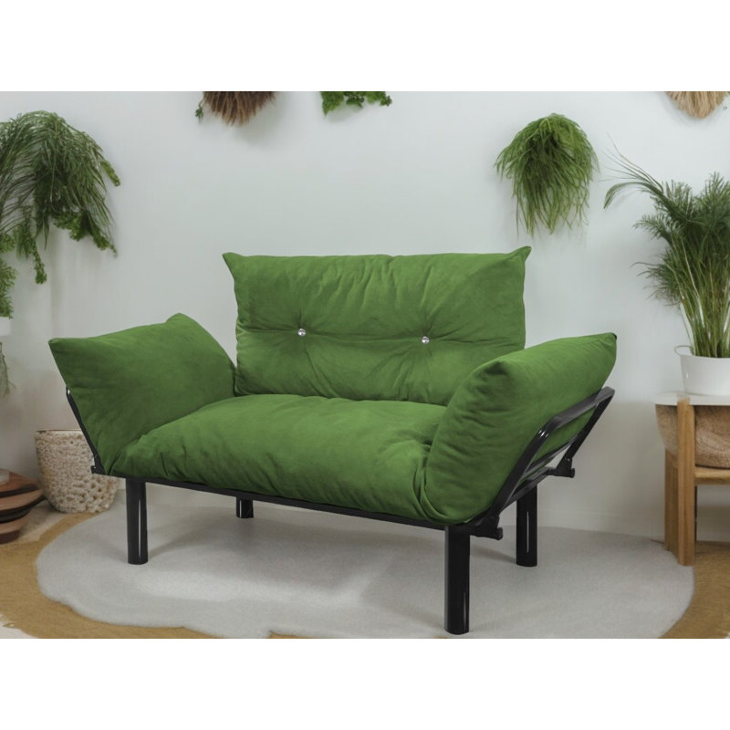 Canapé deux places kaki - Économisez de l'espace pour le salon et la chambre. Pieds hauts pour un nettoyage facile. Plusieurs couleurs disponibles. Montage facile grâce à la notice incluse. Aucun autre outil nécessaire. Métal