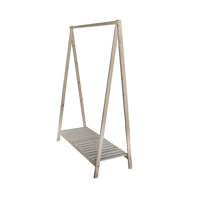 Handmade Modern Hall Stand, Pine Color, 45.3 x 59.1 x 17.3 Inches | 100% Pine Wood with Flat Varnish Finish | Rustic Scandinavian Design, Perfect for Entryway Organization & Stylish Home Decor