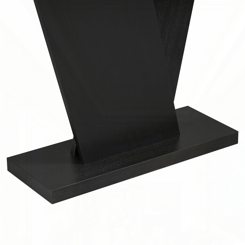 Console Mirod avec placage en bois naturel, Noir