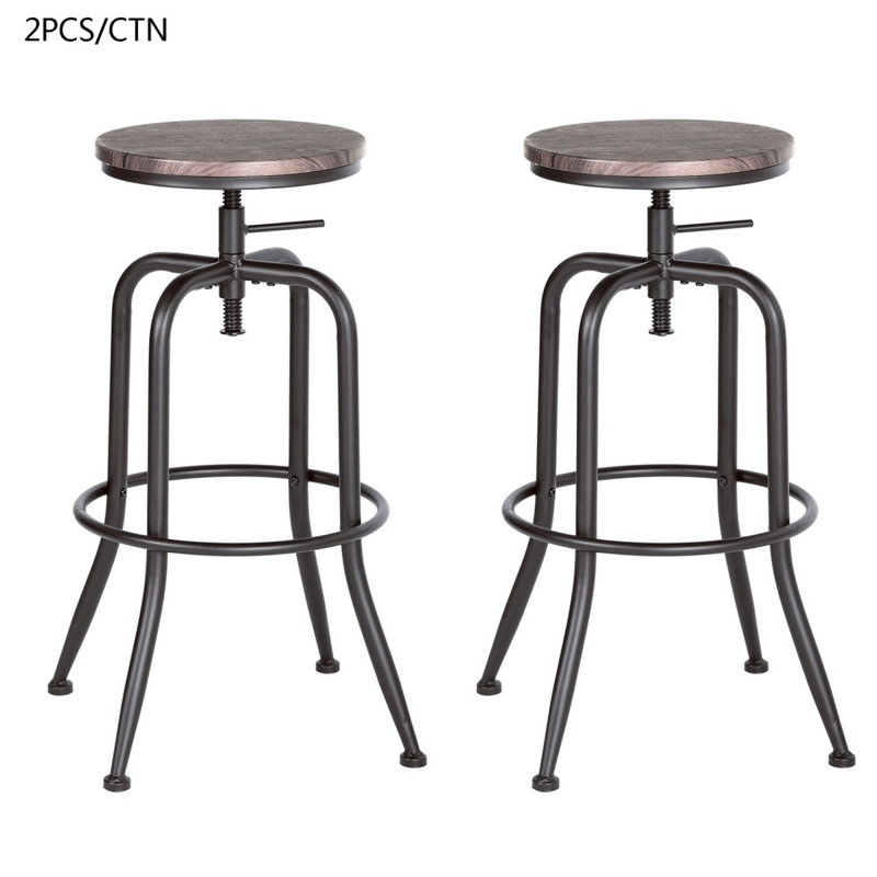 Joandry Swivel Adjustable Height Counter Stool with Metal Frame