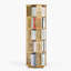 Bibliothèque pivotante en bambou H 59,8 "x l 14,6", bibliothèque pivotante à 360 ° avec tablettes, étagère de rangement autoportante-66200814-66200815