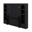 Grand lit plateforme escamotable avec tablette, armoires latérales, tiroirs et DEL-1222832353