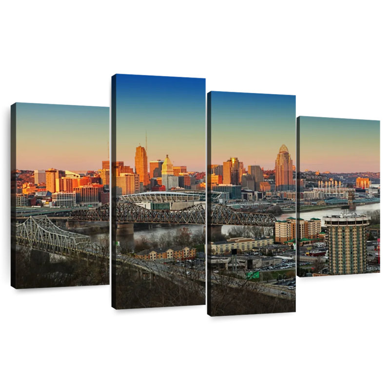Hannes Cincinnati Sunset Skyline, 27" H x 43" W
