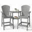 Ensemble de chaises hautes en PEHD Adirondack avec plateaux doubles amovibles (ensemble de 2)-188184636