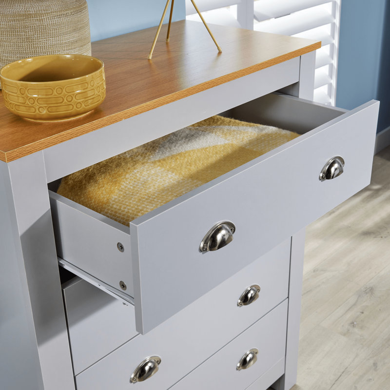 Anani 4 Drawer Wide Chest of Drawers, Grey