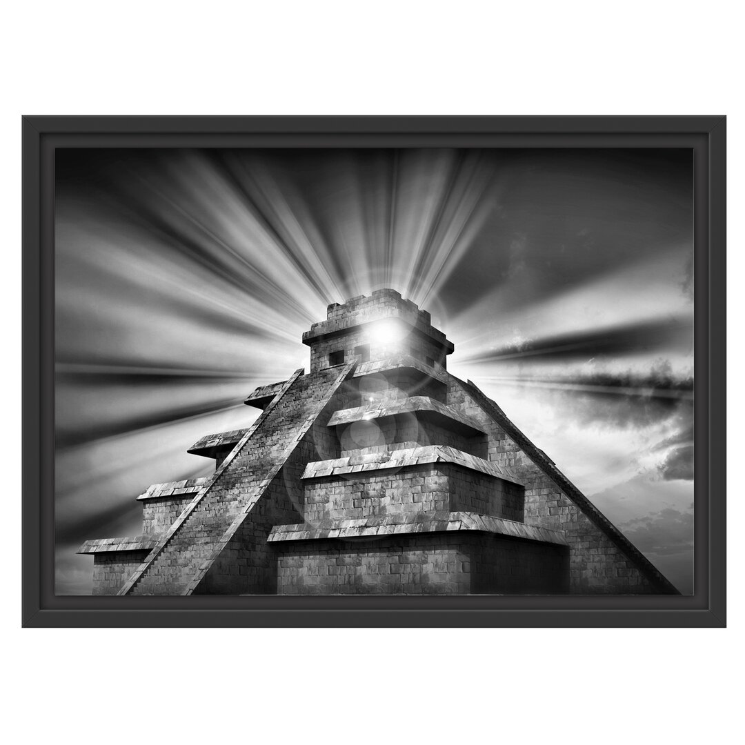 Gerahmtes Wandbild Maya Pyramide Tempelanlage