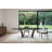 Contemporary Extendable Smoked Tempered Glass Dining Table With Angled Wood Base