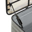 Banc de rangement Cole en métal galvanisé gris avec dessus en toile de jute crème et loquets noirs	-1535491552