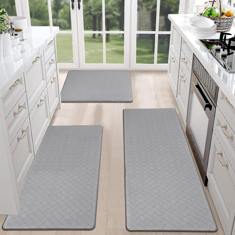  Standing Anti-fatigue Kitchen Mats (Set of 3), Gray