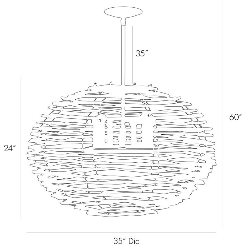 Rabari Chandelier, 24" H x 35" W x 35" D