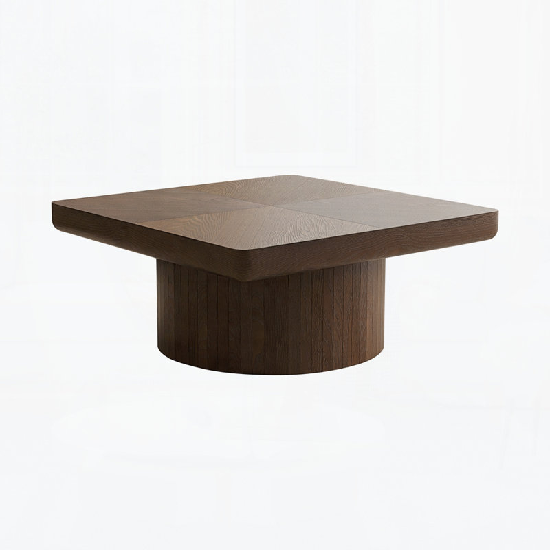 34.6" Square Coffee Table for Living Room, Walnut