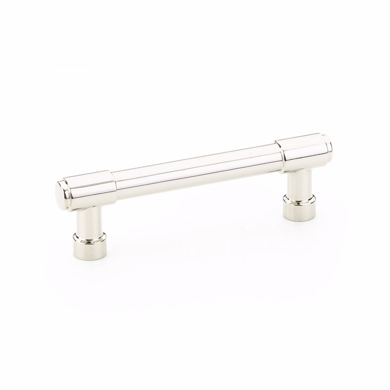Emtek Jasper Bar Cabinet Pull, 3 1/2" Center to Center, Polished Nickel Lifetime