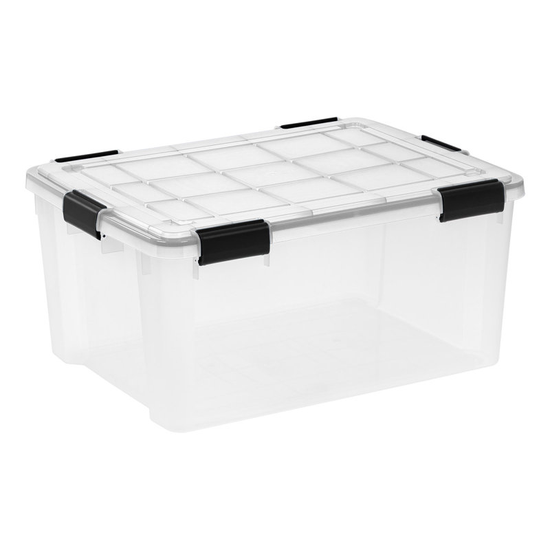 IRIS 60 pte Bacs de rangement en plastique avec couvercles scellés, H 11,88 po x l 18,25 po x P 24,13 po