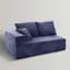 Causeuse à compression modulaire 69,29 po avec accoudoirs, élément modulaire rembourré en flanelle à 2 places avec 3 coussins, canapé «Boneless» Cloud en boîte pour le salon de petits espaces - bleu-2019045937-2014725982-2028112316
