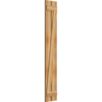 TimberCraft 5 3/8" Spaced Board-n-Batten Shutters w/Z-Bar, Western Red Cedar (Per Pair)