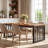 63" Solid Wood Dining Table for 4-6, Kitchen Table Sturdy Iron Frame