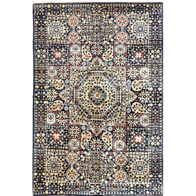 Aryana Hand-Knotted High-Quality Navy/Ivory Area Rug